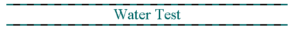 Water Test