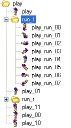 Sprites organised in folders