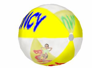 Ball with improved opacity, white panels and text inside and out