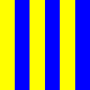 Yellow and Blue vertical stripes